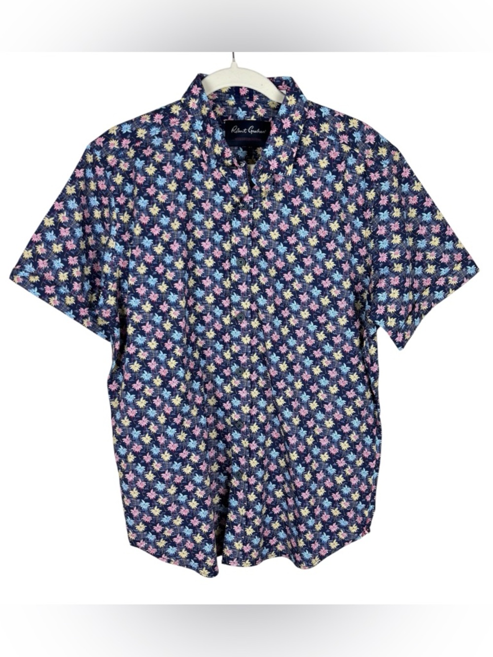 Robert Graham Short Sleeve Casual Button Down Men’s Size Medium Palm Tree Print